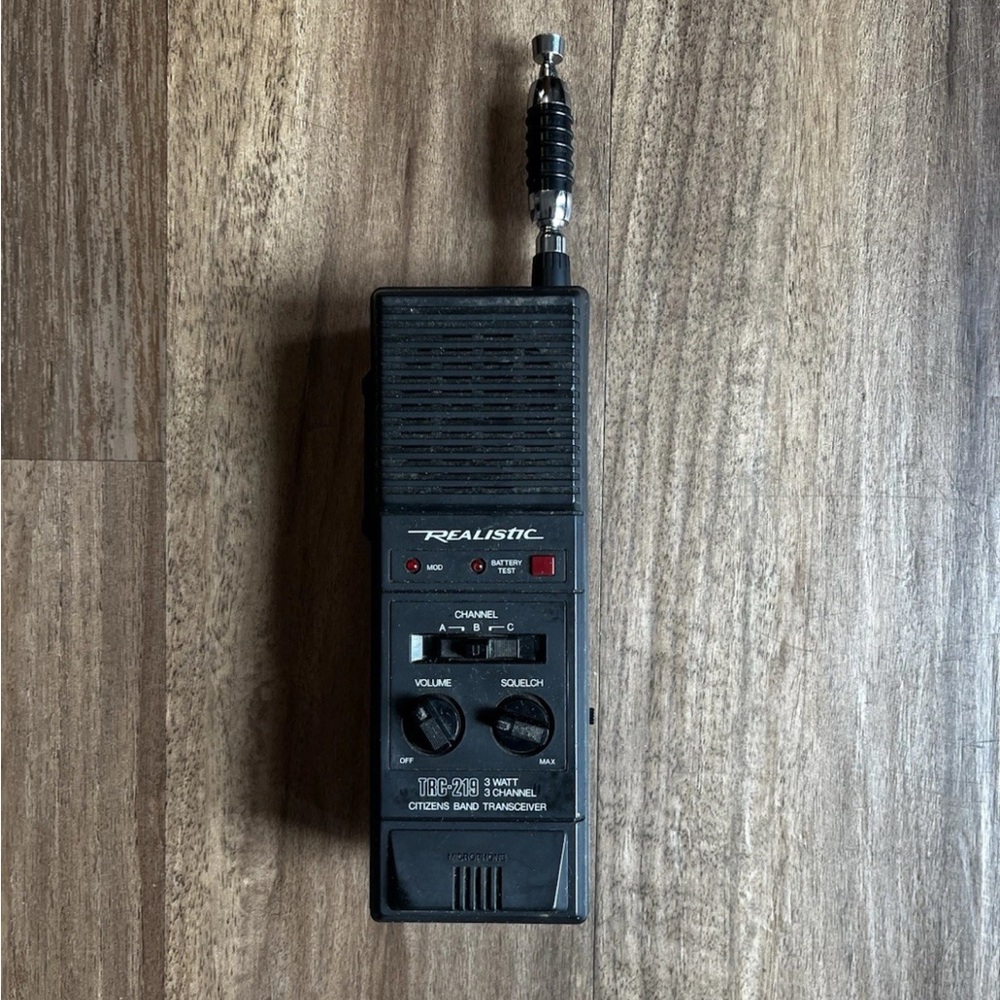 Realistic TRC-219 Black Handheld CB Two-Way Radio - Portable Transceiver